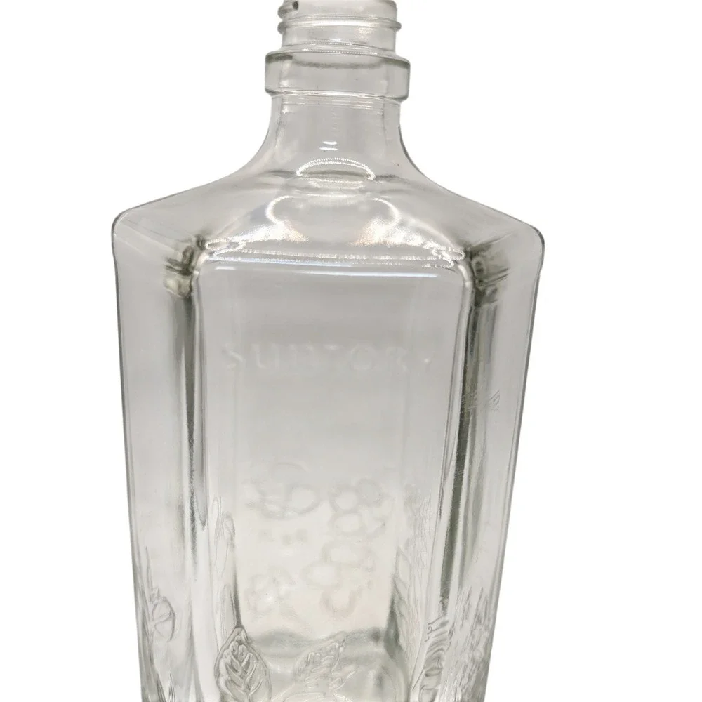Suntory Roku Gin Bottle Empty Japanese Embossed Floral Botanical Craft Decor Bar